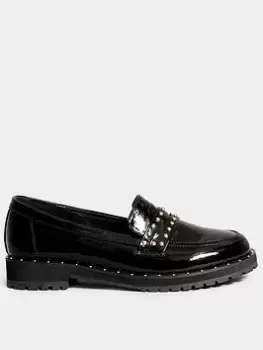 Image of Long Tall Sally Studded Loafer Patent Black, Size 8, Women