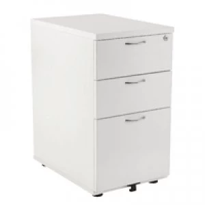 Image of Jemini 3 Drawer Desk High Pedestal W400xD600xH730mm White KF74149