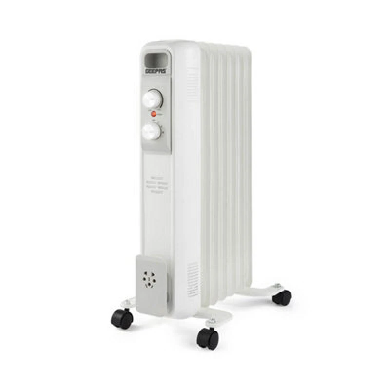 Image of Geepas Electric 1500W Portable Oil Filled Heater Radiator 7 Fin White