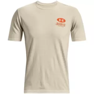 Image of Under Armour Armour Symbol Barcode T-Shirt Mens - Brown