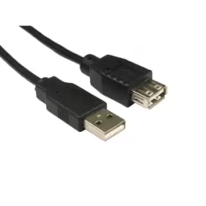 Image of Cables Direct 1m USB 2.0 Extension Cable in Black