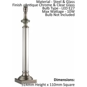 Image of Loops - Table Lamp - Antique Chrome & Clear Glass - 10W LED E27 - Bedside Light