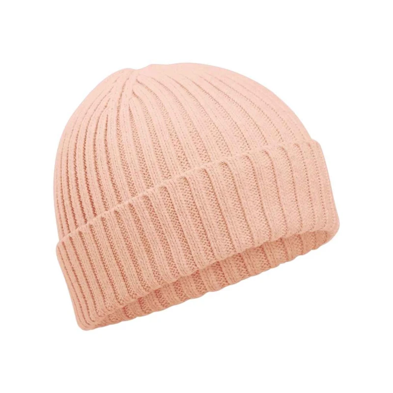 Image of Beechfield Cotton Beanie in Peach Peach Unisex One Size