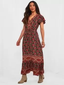Image of Joe Browns Boho Babe Border Print Maxi Dress -multi, Multi, Size 6, Women