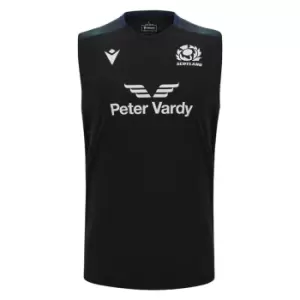 Image of Macron Scotland Rugby 6 Nations Training Vest 2023 2024 Adults - Black
