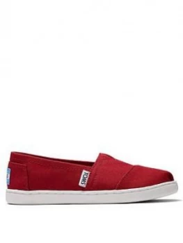 Image of Toms Boys Alpargata Canvas Shoe - Red