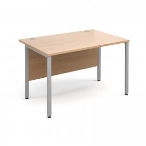 Image of Maestro 25 SL Straight Desk 1200mm x 800mm - Silver H Frame Beech top