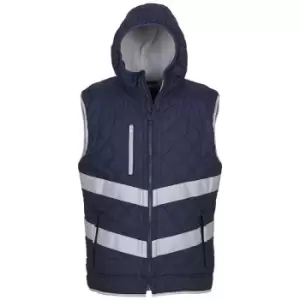 Image of Yoko Womens/Ladies Kensington Hi-Vis Hooded Gilet (XL) (Navy) - Navy
