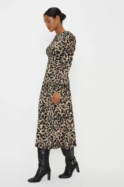 Image of Leopard Keyhole Midi Dress