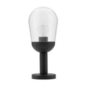 Image of Banff Outdoor Pedestal Light Dark Grey Aluminium, Clear Glass LED E27 IP54 - Merano