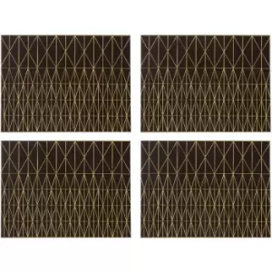 Image of Geome Prism Black and Gold Placemats - Premier Housewares