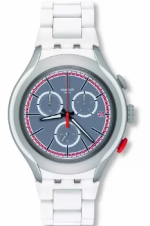 Image of Unisex Swatch White Attack Chronograph Watch YYS4019AG