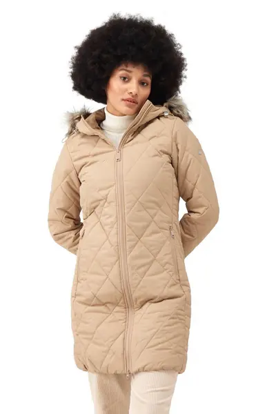 Image of Regatta 'Fritha II' Thermoguard Water-Repellent Longline Jacket Cream
