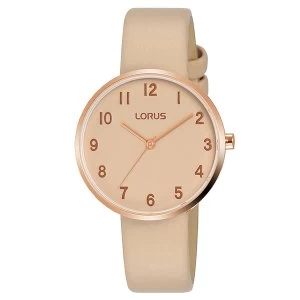 Image of Lorus RG220SX9 Ladies Beige Dial And Leather Strap Watch