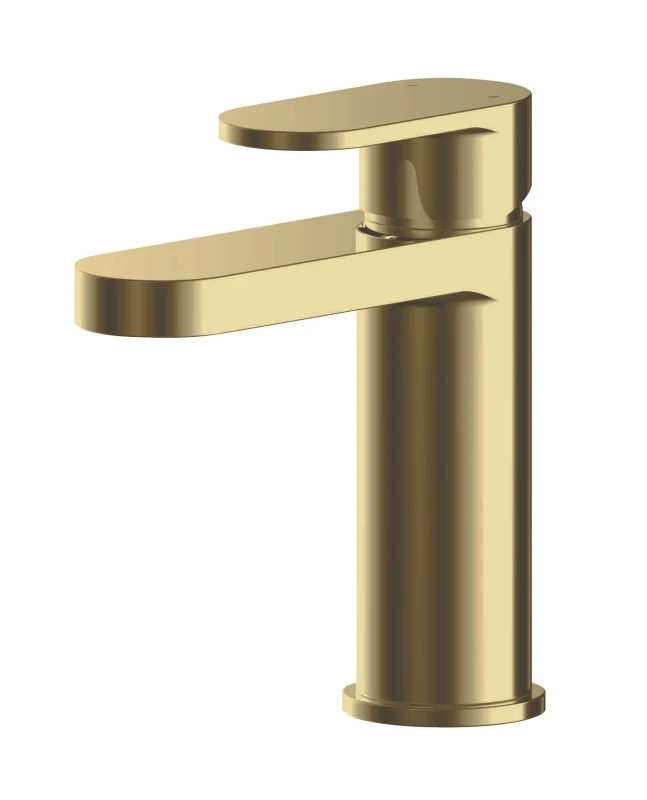 Image of Balterley Round Mono Basin Mixer Tap with Push Button Waste - Brushed Brass Bronze