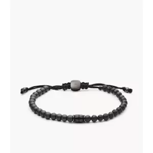 Image of Fossil Mens Hematite And Lava Stone Bracelet - Black