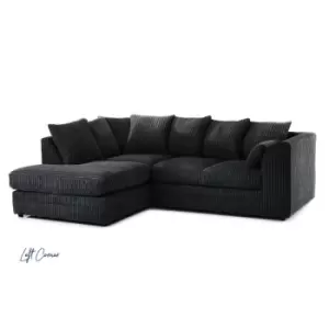 Image of Canolo Luxury LHF Corner Chaise Jumbo Cord Sofa Charcoal