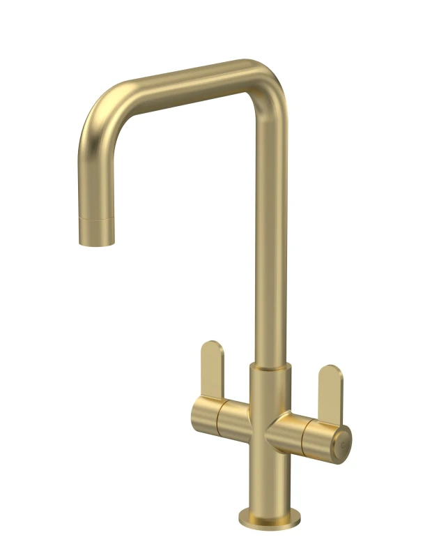 Image of Balterley Kitchen Mono Mixer Tap with 2 Lever Handles Brushed Brass 361mm Bronze