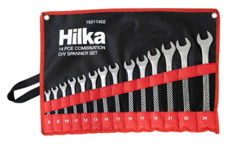 Image of Hilka Spanner Set 14Pc Metric Combination Wrench 8-24mm In Case 16211402