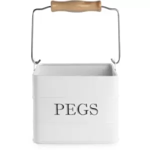 Image of Hanging Metal Peg Tin White M&W - White