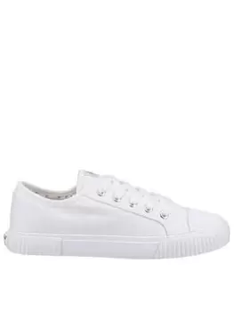Image of Hush Puppies Hush Puppies Brooke Canvas Plimsolls - White, Size 8, Women