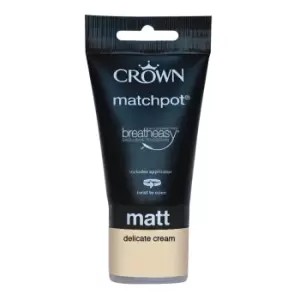 Image of Crown Breatheasy Neutrals Delicate Cream - Matt Tester Paint - 40ml Tester