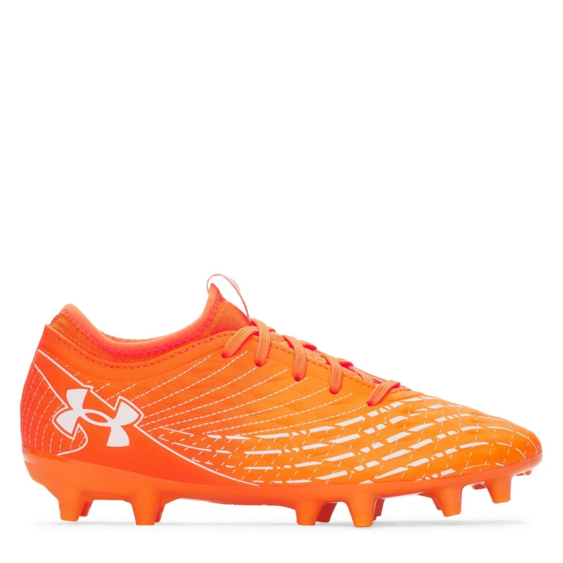 Image of Under Armour Magnetico Club Juniors Firm Ground Football Boots Orange/White male 3 (35.5)