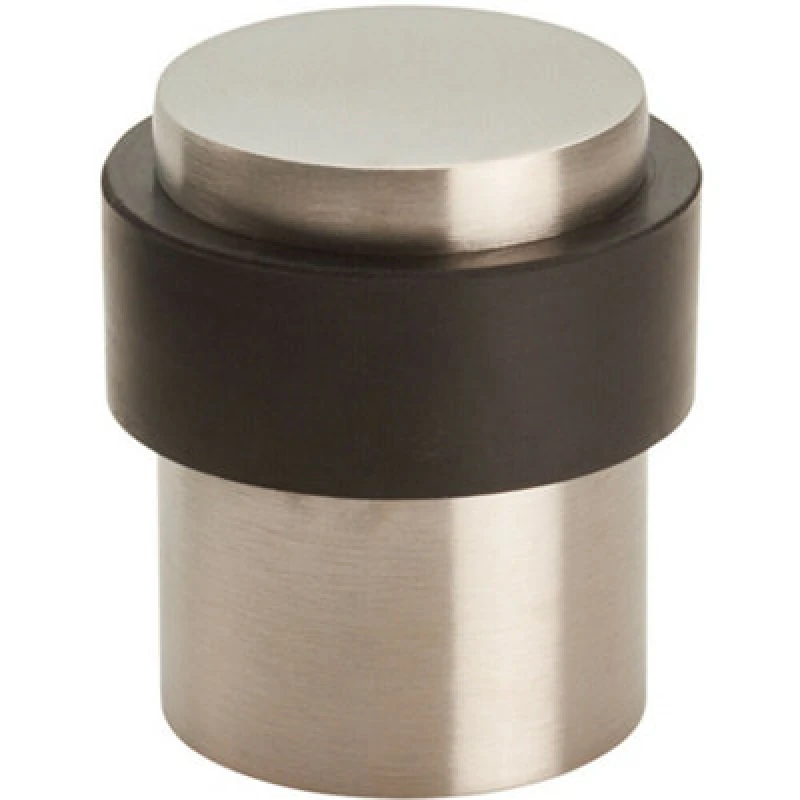 Image of Loops Floor Mounted Pedastal Doorstop with Rubber Buffer 40 x 30mm Satin Steel Metallics