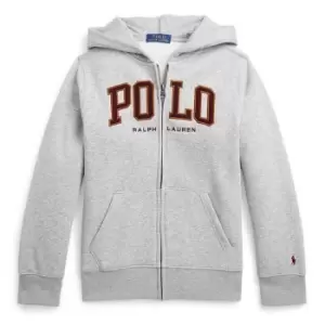 Image of Polo Ralph Lauren Embroidered Logo Zip Hoodie - Grey