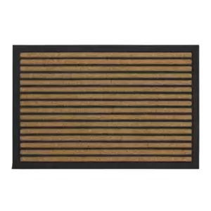Image of JVL Vienna Heavy Duty Scraper Striped Entrance Door Mat - 40 x 60cm