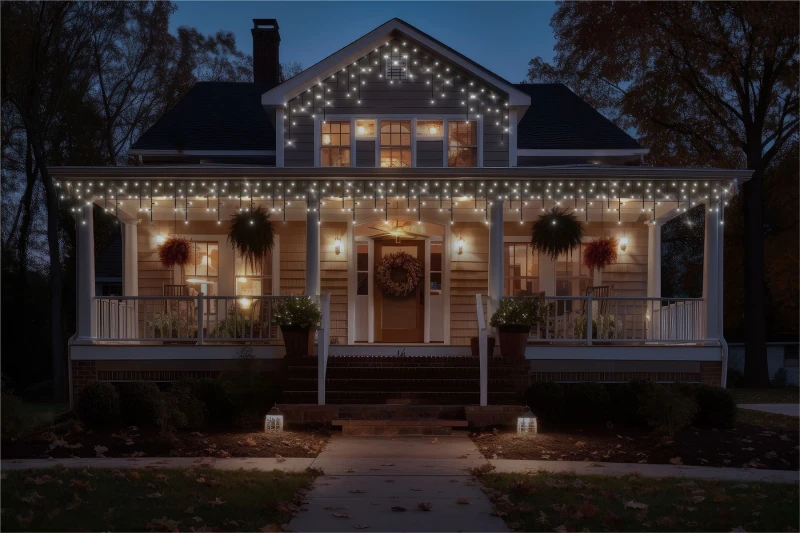 Image of EAGLE-CON 2m Easy-Connect Cool White 60 Icicle Lights Black Rubber With 60/40/20cm Drop with 10% Twinkle ELV-993334