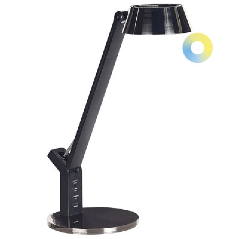 Image of Beliani LED Desk Lamp Chamaeleon With USB Port Metal Brass
