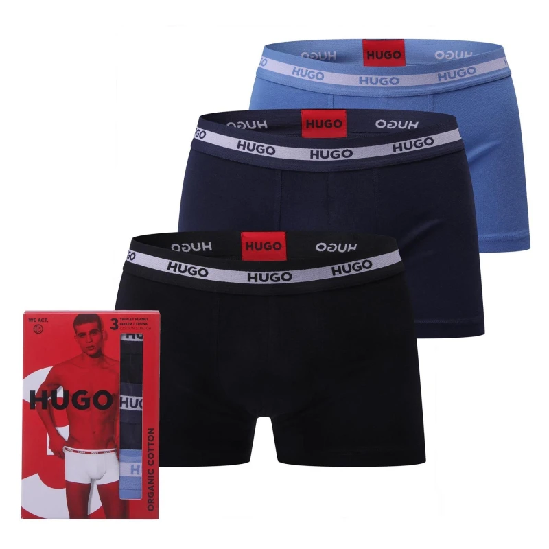 Image of Hugo 3 Pack of Logo Trunks Multi Colour male 2XL