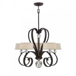 Image of 5 Light Multi Arm Chandelier Western Bronze Finish, G9
