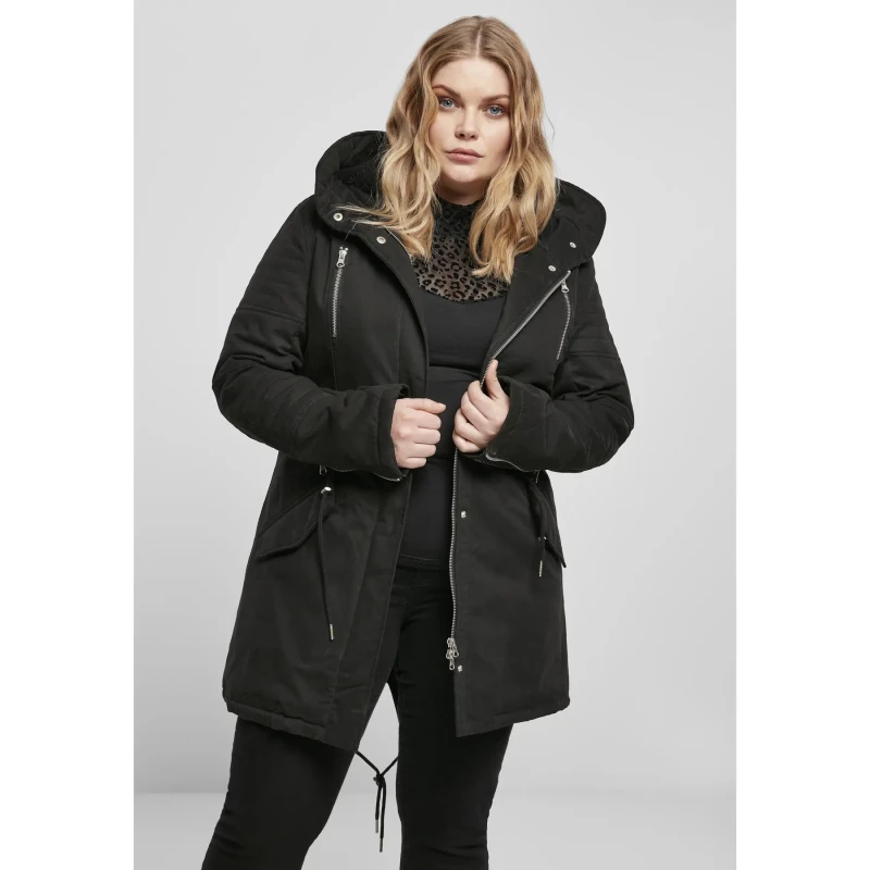 Image of Urban Classics Womens Urban Classic herpa lined cotton GT parka Noir Female 5XL