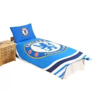 Image of Chelsea FC Official Reversible Pulse Duvet Set (Single) (Blue)