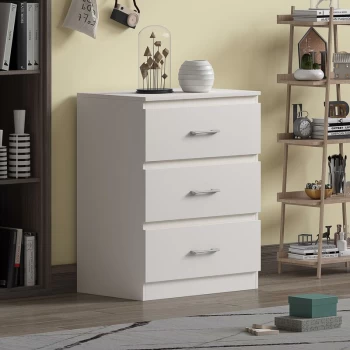 Image of Fwstyle - Tromso 3 Drawer Chest - Matt White - White