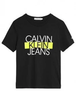 Image of Calvin Klein Jeans Boys Short Sleeve Institutional Block T-Shirt