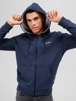 Image of Hugo Boss Zeedo 1 Zip Through Hoodie Dark Blue Size M Men