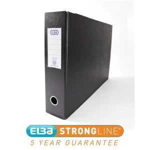 Image of Elba A3 Plastic Lever Arch File PVC 2 Ring 70mm Landscape Black Pack of 2