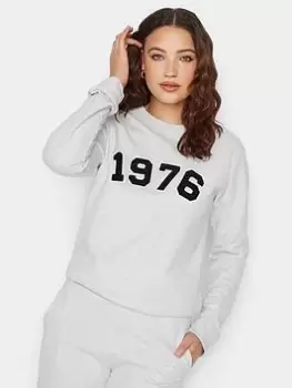 Image of Long Tall Sally Grey 1976 Slogan Sweatshirt, Grey, Size 10, Women