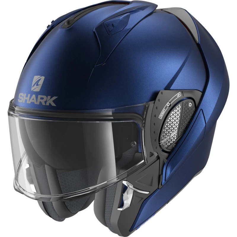 Image of Shark Evo-GT Blank Mat Flip Front Motorcycle Helmet XS Matt Blue (B06) Matt Blue