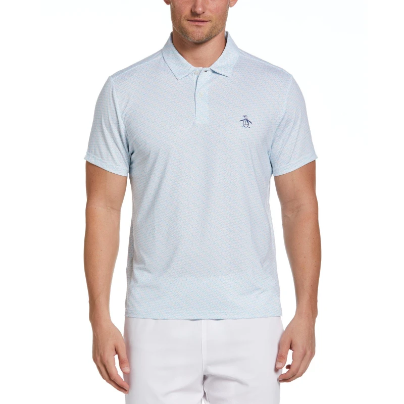 Image of Original Penguin Mens Short Sleeve Performance Polo Shirt Bright White male Small