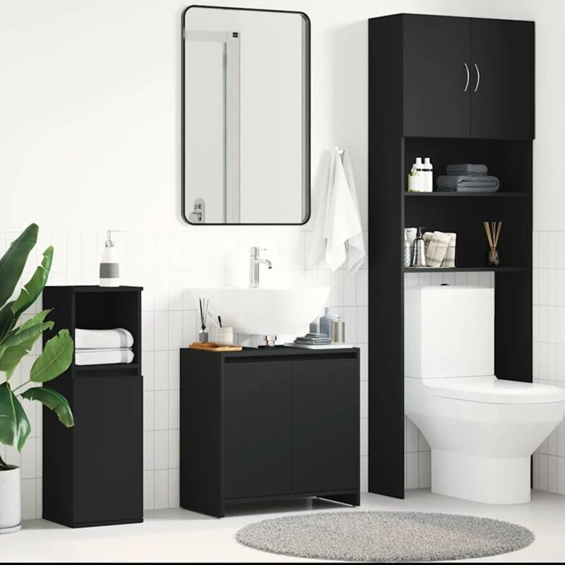 Image of VIDAXL Vidaxl - Bathroom Cabinet Black 60x33x61cm Engineered Wood 8720286015902