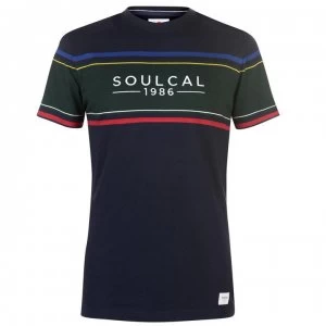 Image of SoulCal Deluxe Chest Panel T Shirt - Navy