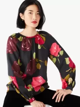 Image of Just Rosy Keyhole Top - Black - M (Uk 12-14)