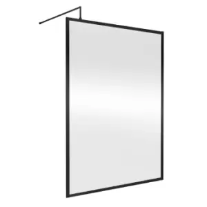 Image of Nuie Full Outer Frame Wetroom Screen 1850x1400x8mm - Matt Black