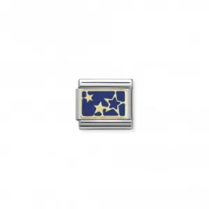 Image of Composable Classic Plates Steel Enamel Gold Stars Blue Plate Link 030284/44