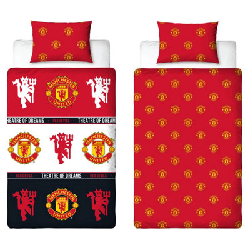 Image of Manchester United FC Patch Single Rotary Duvet Duvet Covers Single Red 40895508010