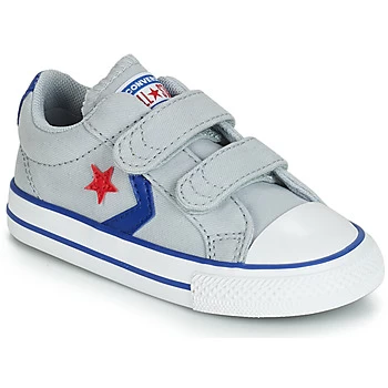 Image of Converse STAR PLAYER 2V CANVAS OX boys's Childrens Shoes Trainers in Grey toddler,5.5 toddler,6 toddler